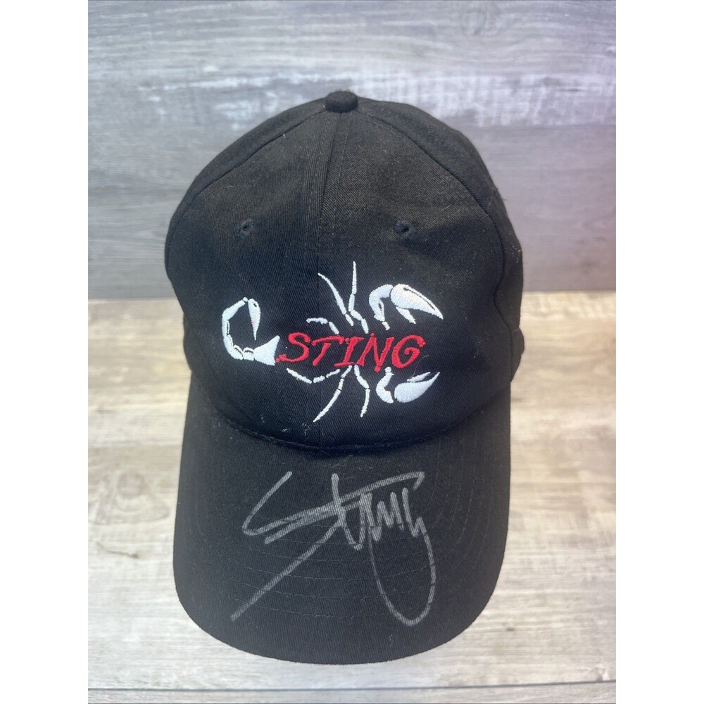 Sting WCW NWO Wrestling Strap Back Hat WWE Signed Scripture Vintage 90s Cap